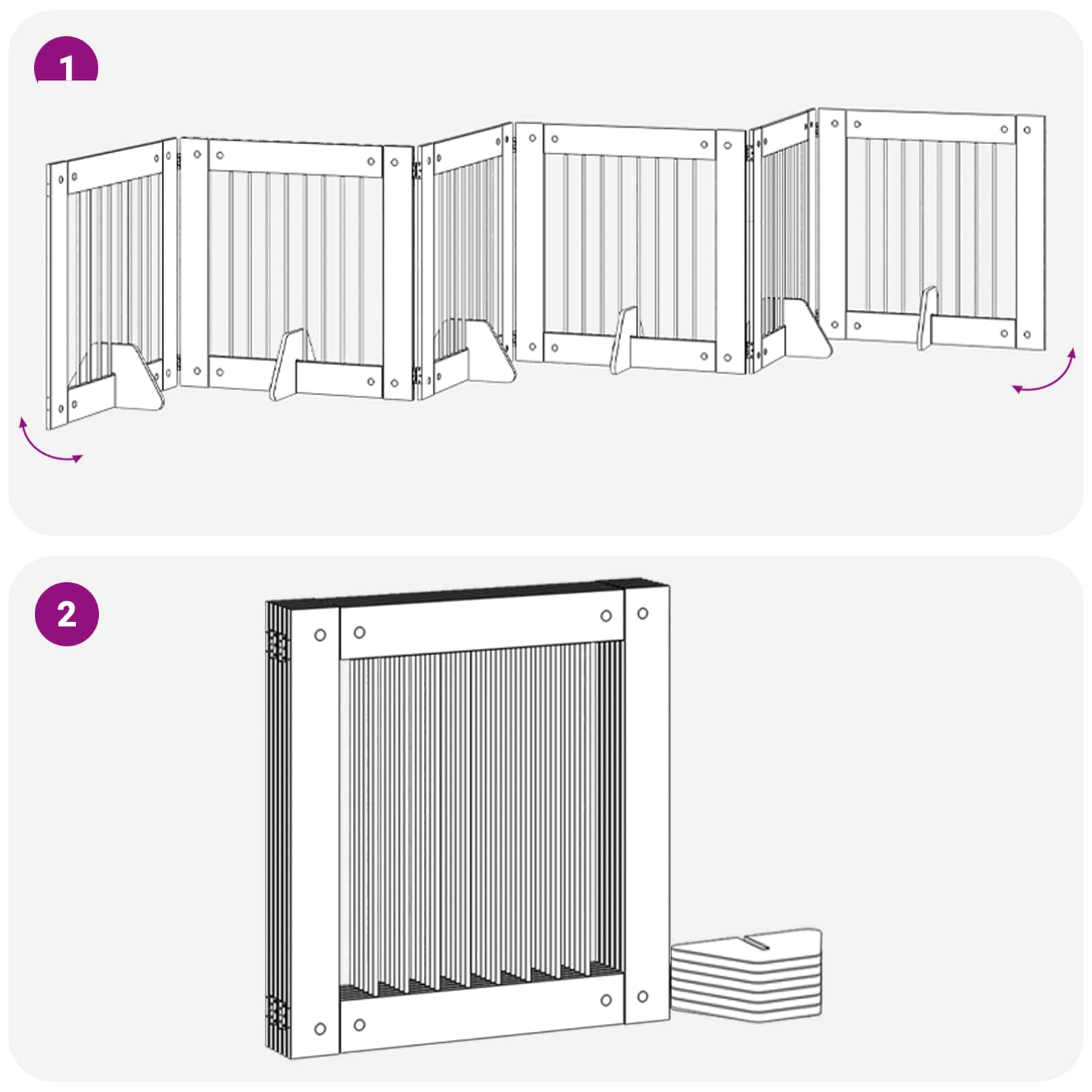 Hondenhekje met standaards 6 pcs Zwart eiken 80 x 80 cm image 9