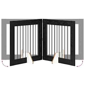 Skládací psí brána se stojany 6 pcs Černý dub 482 cm - obrázek 6
