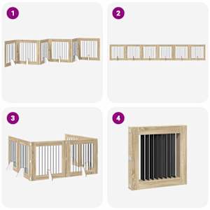 Skládací psí brána se stojany 6 pcs Dub sonoma 482 cm - obrázek 7