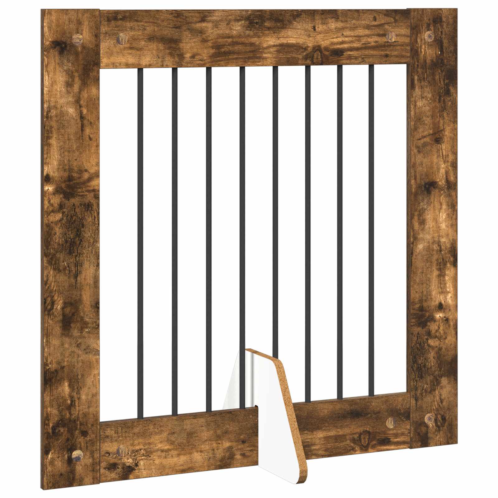 Hondenhekje met standaards 6 pcs Gerookt eiken 80 x 80 cm image 5