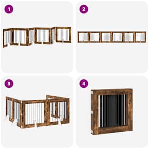 Skládací psí brána se stojany 6 pcs Kouřový dub 482 cm - obrázek 7