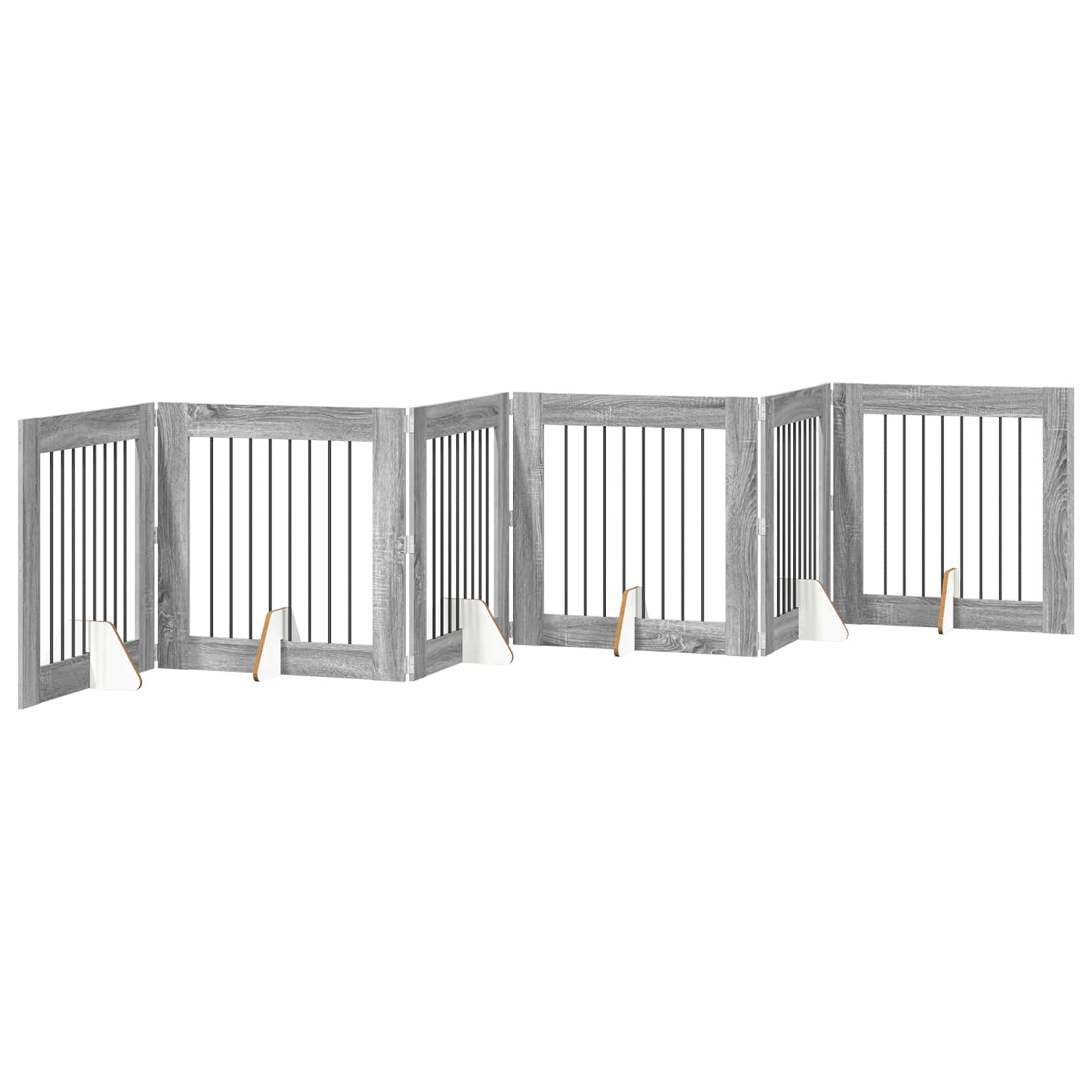 Hondenhekje met standaards 6 pcs Grijs sonoma 80 x 80 cm image 4