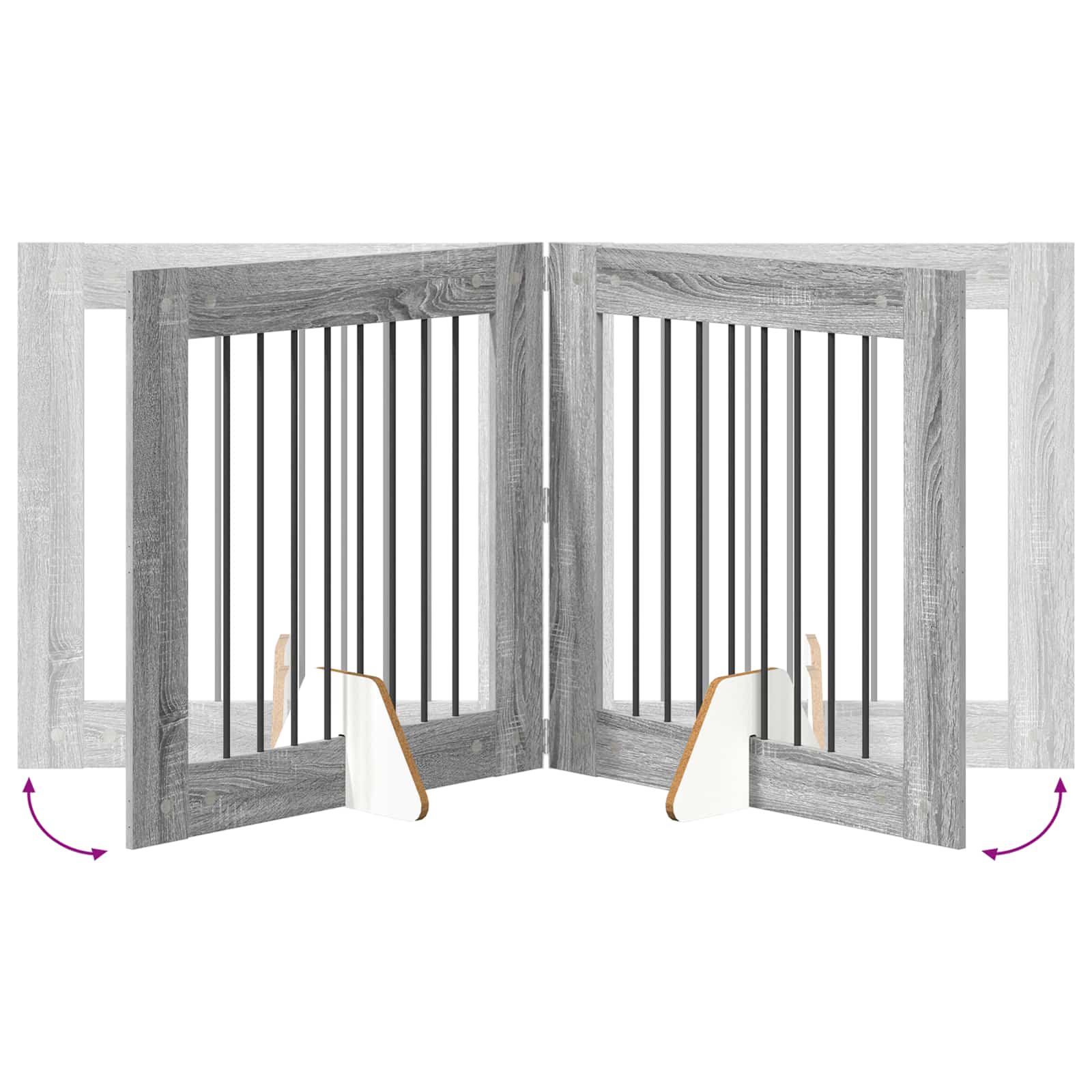Hondenhekje met standaards 6 pcs Grijs sonoma 80 x 80 cm image 8