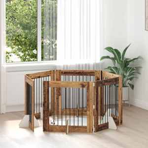 Vrata za pse z stojali 6 pcs Star les 80 x 80 cm Inženirski les