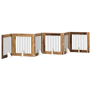 Skládací psí brána se stojany 6 pcs Staré dřevo 482 cm - obrázek 2