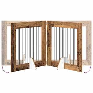 Skládací psí brána se stojany 6 pcs Staré dřevo 482 cm - obrázek 6