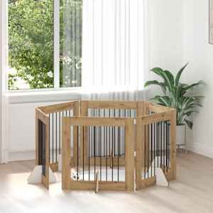 Vrata za pse z stojali 6 pcs Artisan hrast 80 x 80 cm