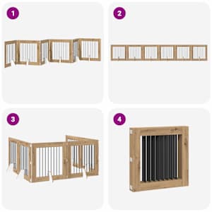 Skládací psí brána se stojany 6 pcs Dub artisan 482 cm - obrázek 7
