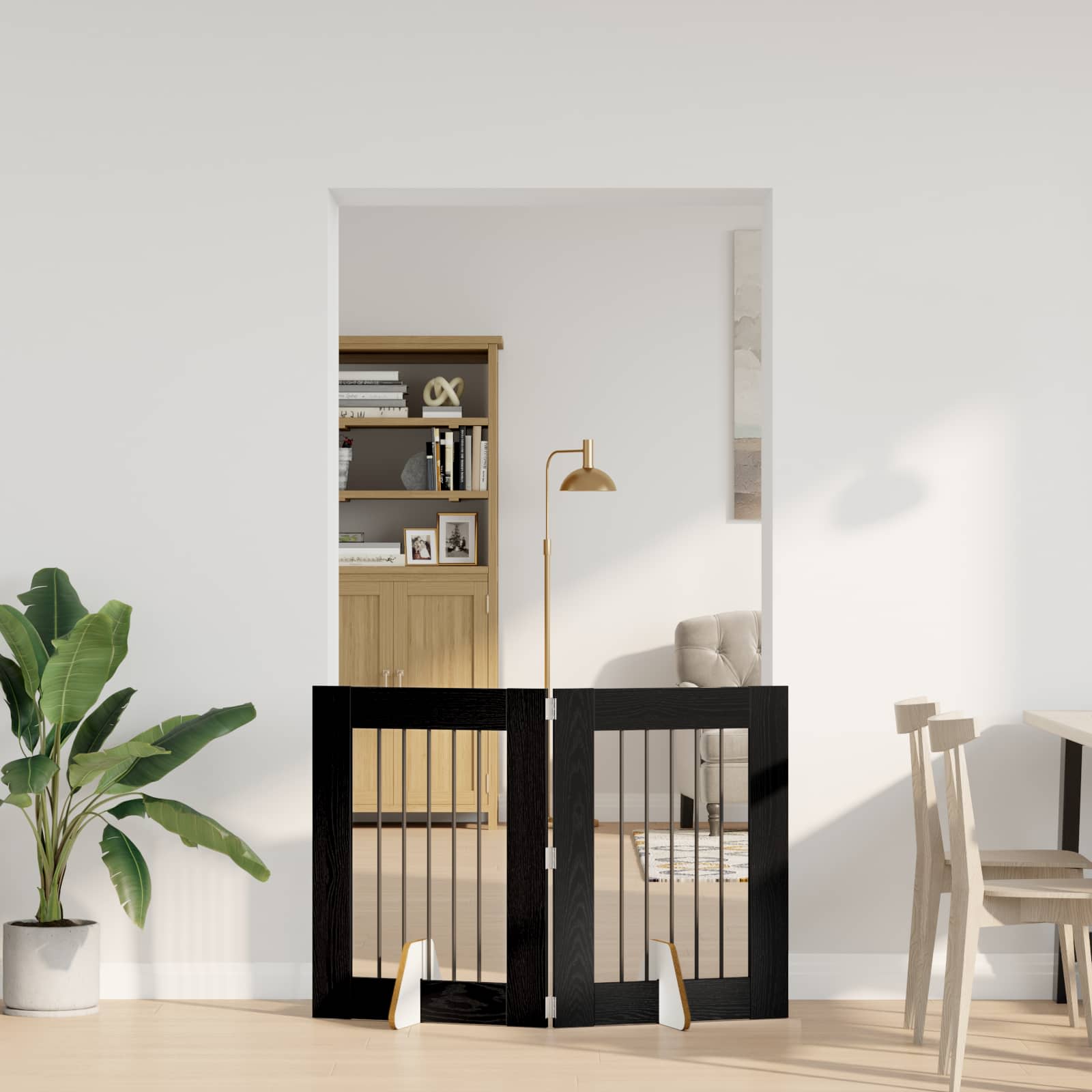 Hondenhekje met standaards 2 pcs Zwart eiken 60 x 80 cm image 3