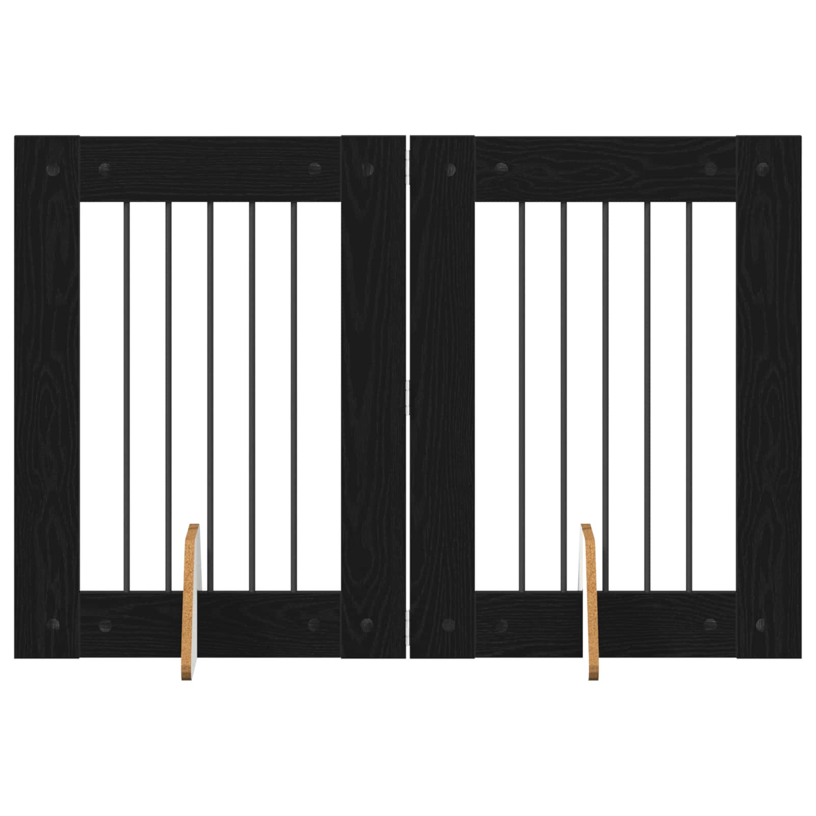 Hondenhekje met standaards 2 pcs Zwart eiken 60 x 80 cm image 2