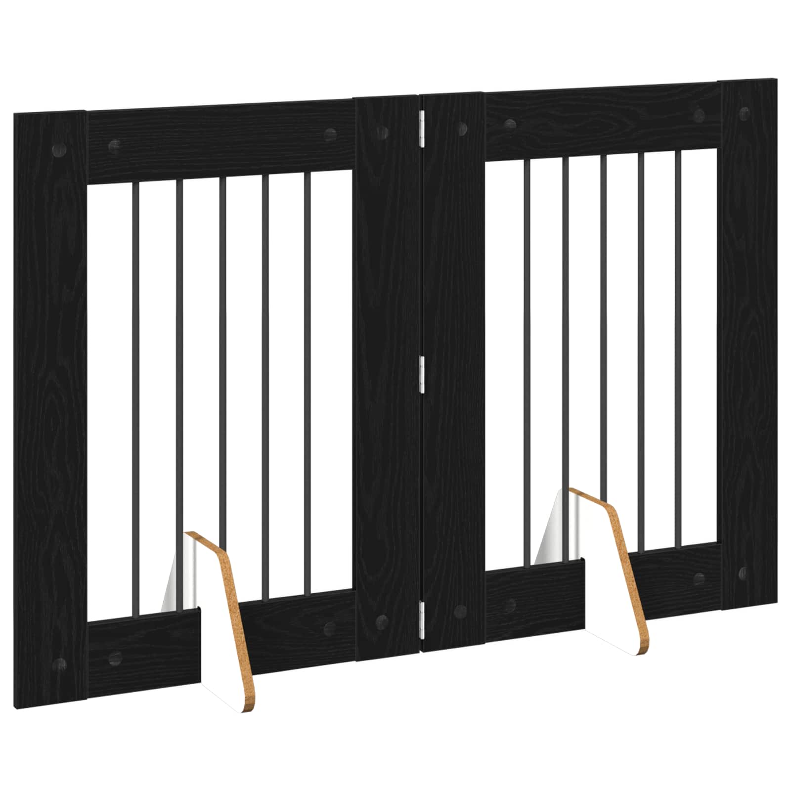 Hondenhekje met standaards 2 pcs Zwart eiken 60 x 80 cm image 4