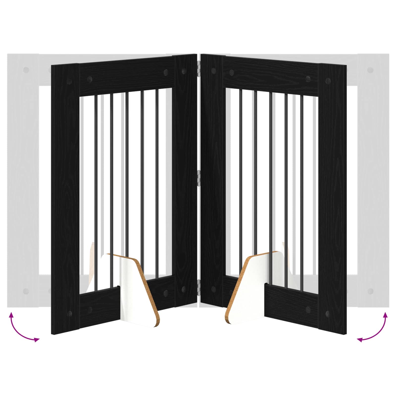 Hondenhekje met standaards 2 pcs Zwart eiken 60 x 80 cm image 8