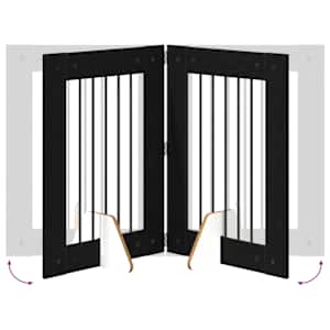 Zábrana pro psy se stojany 2 pcs Černý dub 60 x 80 cm - obrázek 8