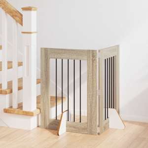 Vrata za pse z stojali 2 pcs Sonoma hrast 60 x 80 cm