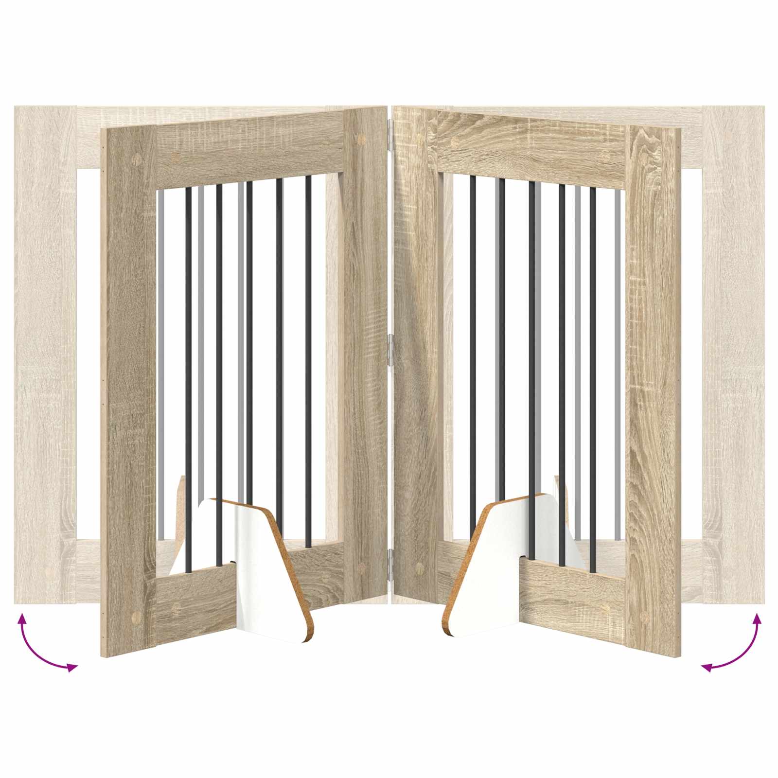 Vrata za pse z stojali 2 pcs Sonoma hrast 60 x 80 cm - slika 8