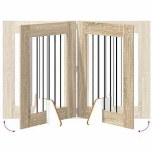 Skládací psí brána se stojany 2 pcs Dub sonoma 120,5 cm - obrázek 7