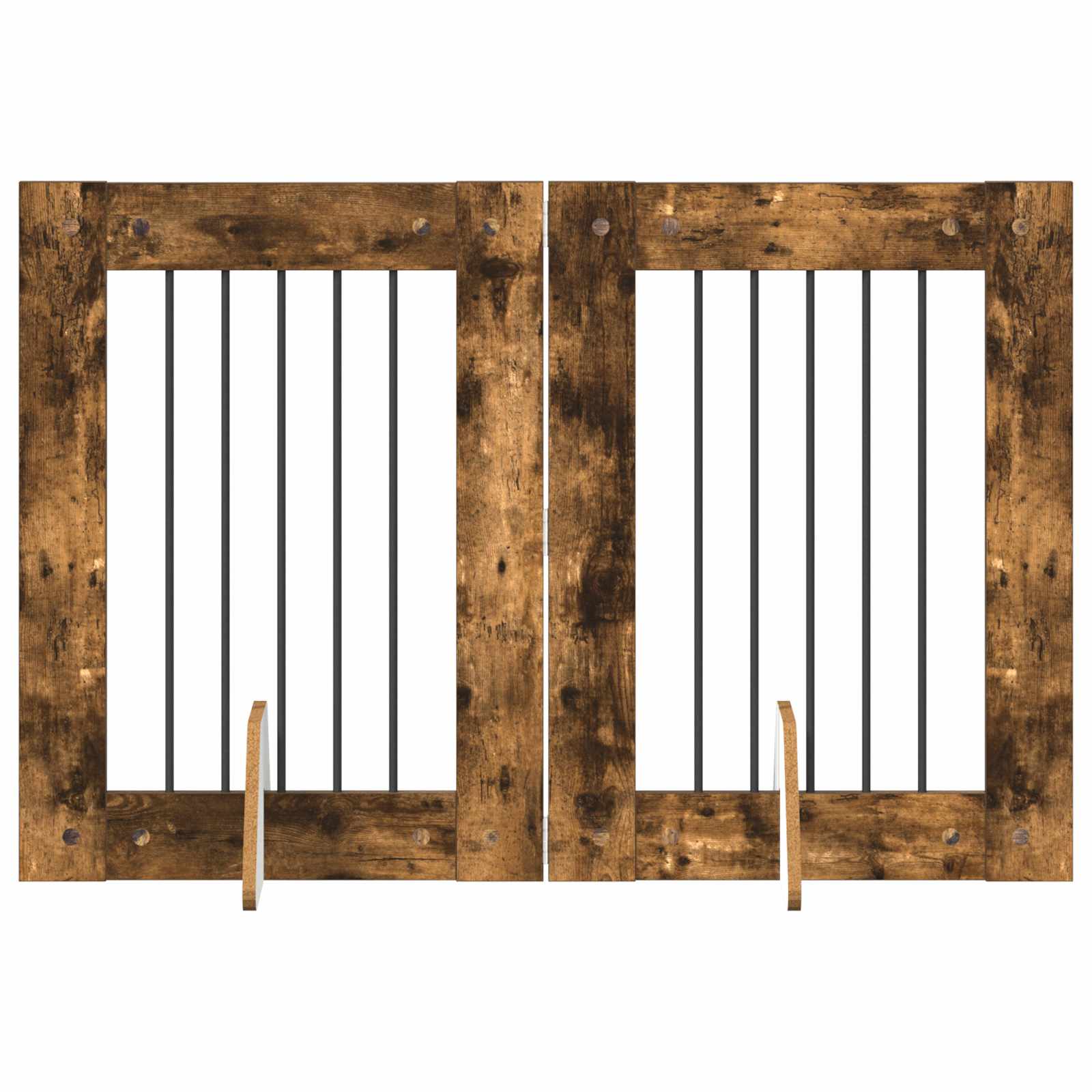 Hondenhekje met standaards 2 pcs Gerookt eiken 60 x 80 cm image 2