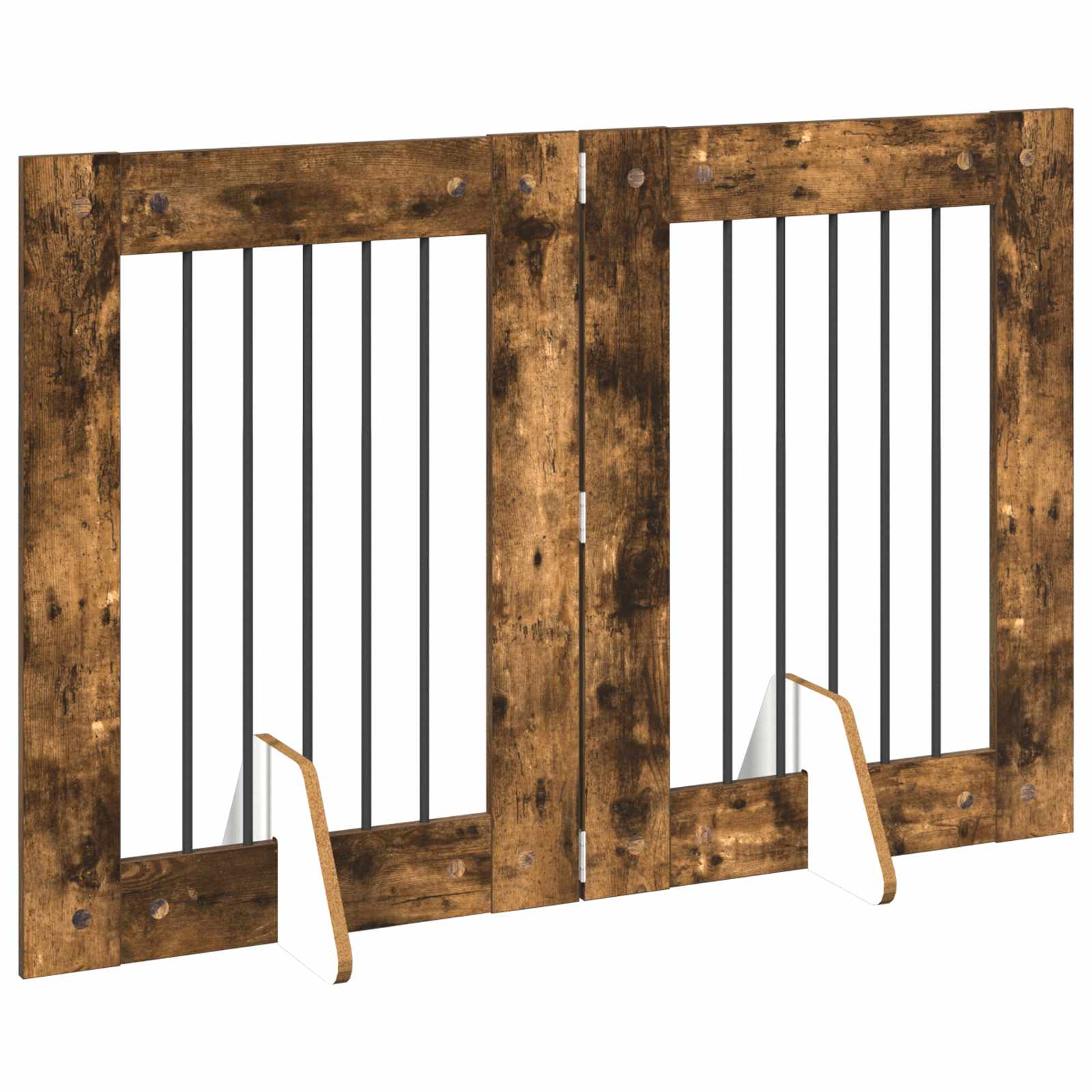 Hondenhekje met standaards 2 pcs Gerookt eiken 60 x 80 cm image 4