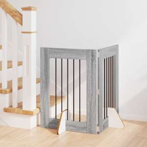 Vrata za pse z stojali 2 pcs Siva Sonoma 60 x 80 cm