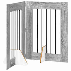 Zábrana pro psy se stojany 2 pcs Šedá sonoma 60 x 80 cm - obrázek 2