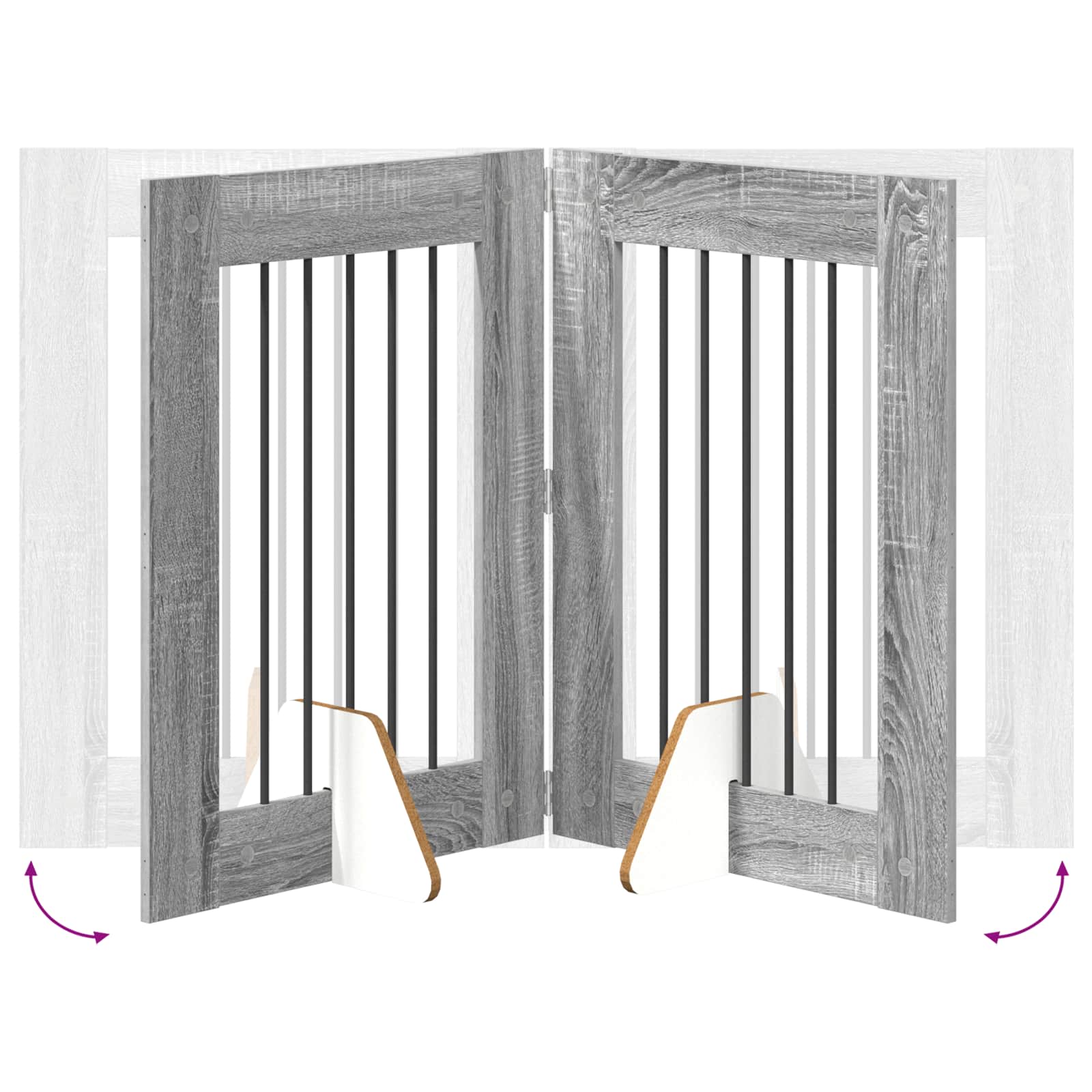 Hondenhekje met standaards 2 pcs Grijs sonoma 60 x 80 cm image 8
