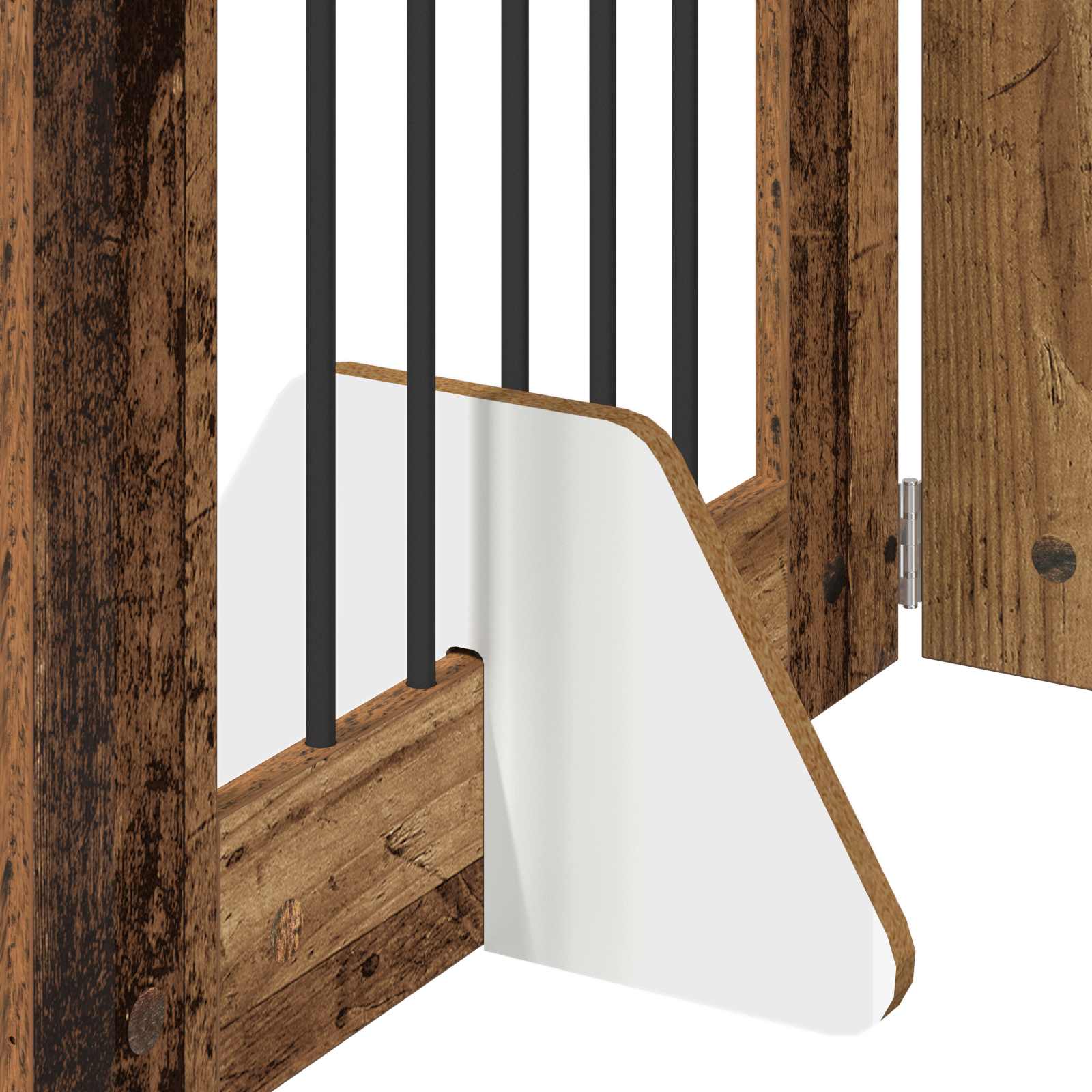 Hondenhekje met standaards 2 pcs Oud hout 60 x 80 cm image 7