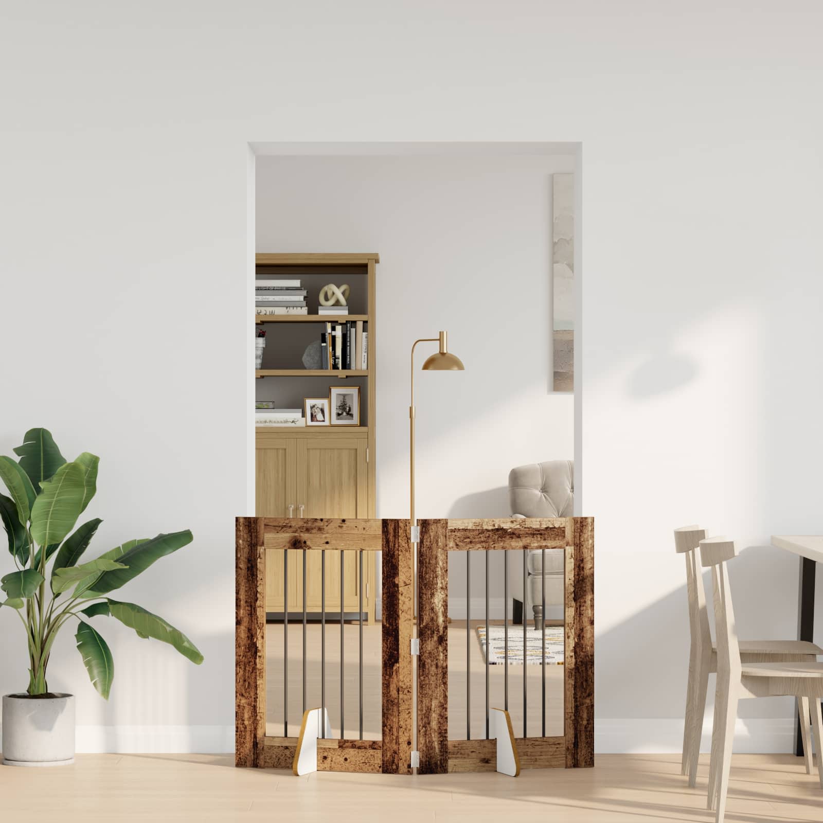 Hondenhekje met standaards 2 pcs Oud hout 60 x 80 cm image 3