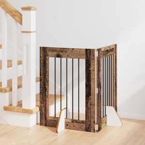 Zábrana pro psy se stojany 2 pcs Staré dřevo 60 x 80 cm - obrázek 1