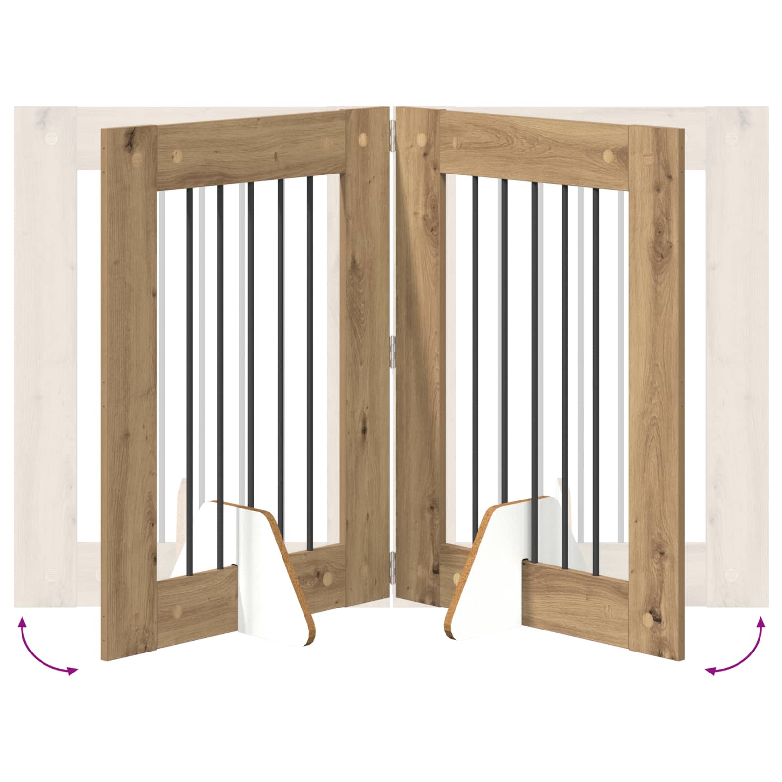 Vrata za pse z stojali 2 pcs Artisan hrast 60 x 80 cm - slika 8