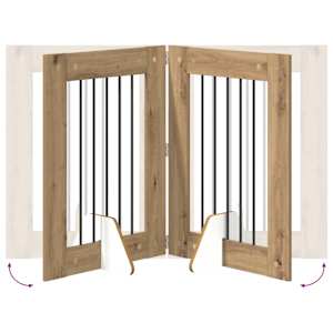 Skládací psí brána se stojany 2 pcs Dub artisan 120,5 cm - obrázek 7