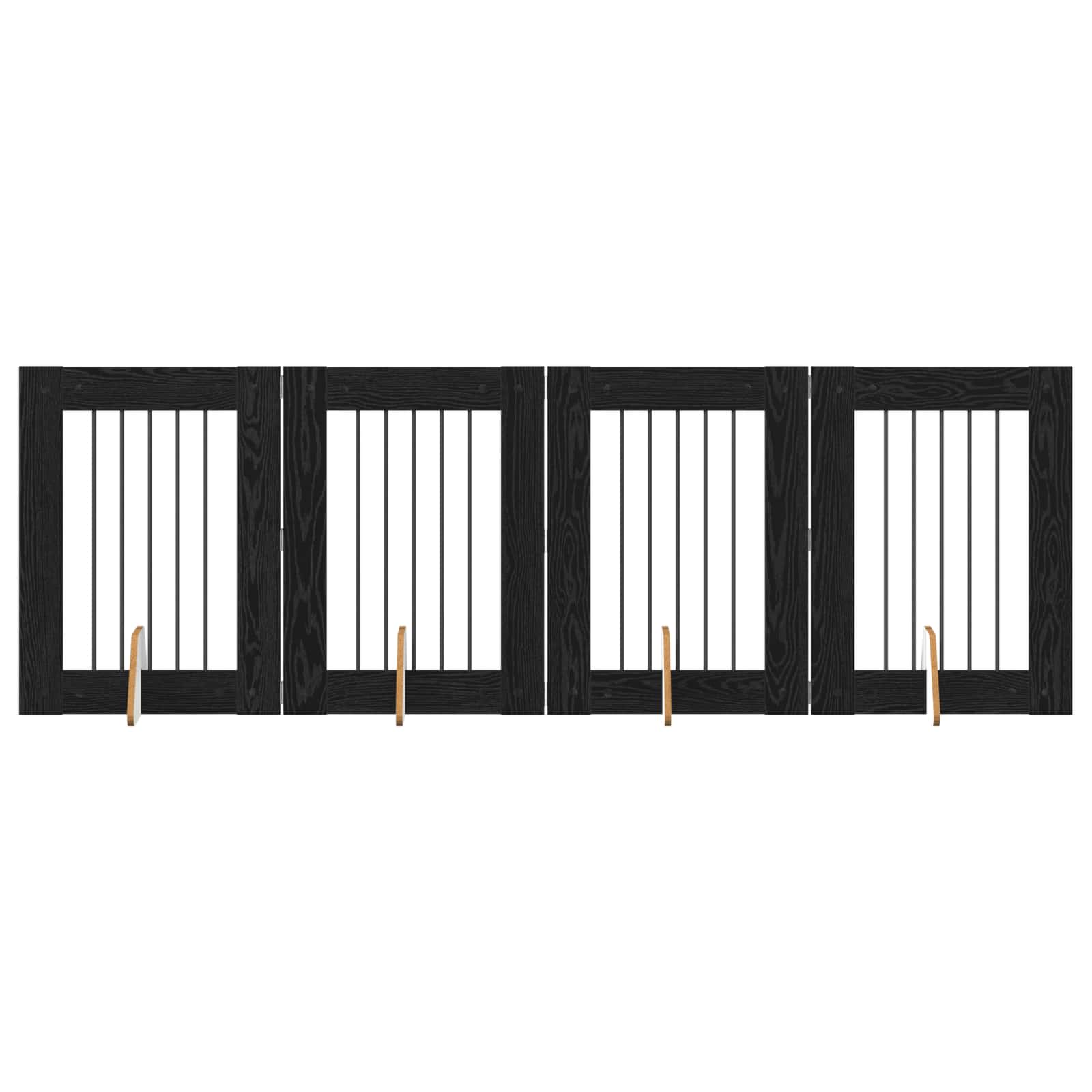 Hondenhekje met standaards 4 pcs Zwart eiken 60 x 80 cm image 2