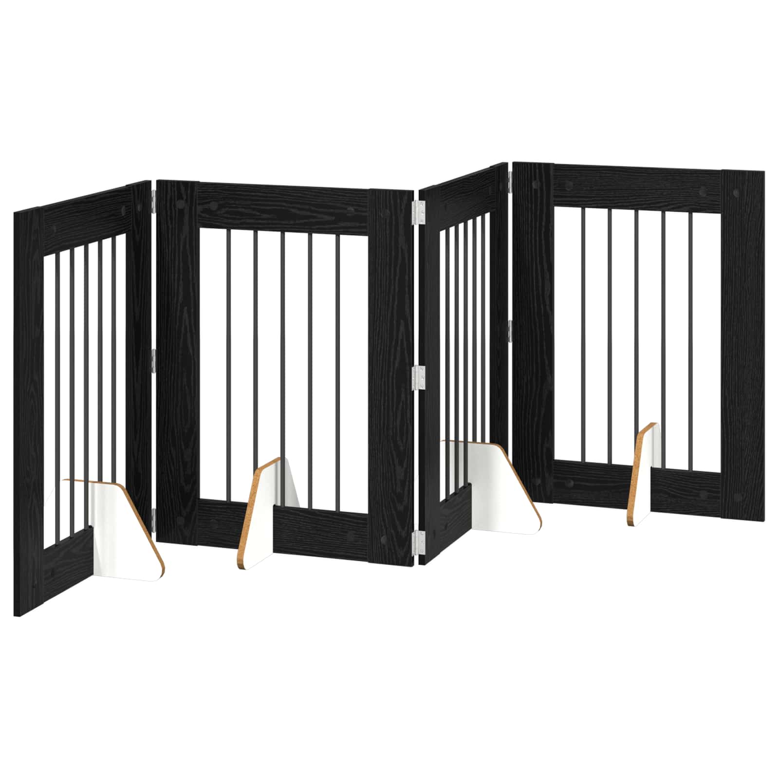 Hondenhekje met standaards 4 pcs Zwart eiken 60 x 80 cm image 4