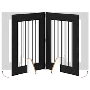 Skládací psí brána se stojany 4 pcs Černý dub 241 cm - obrázek 6