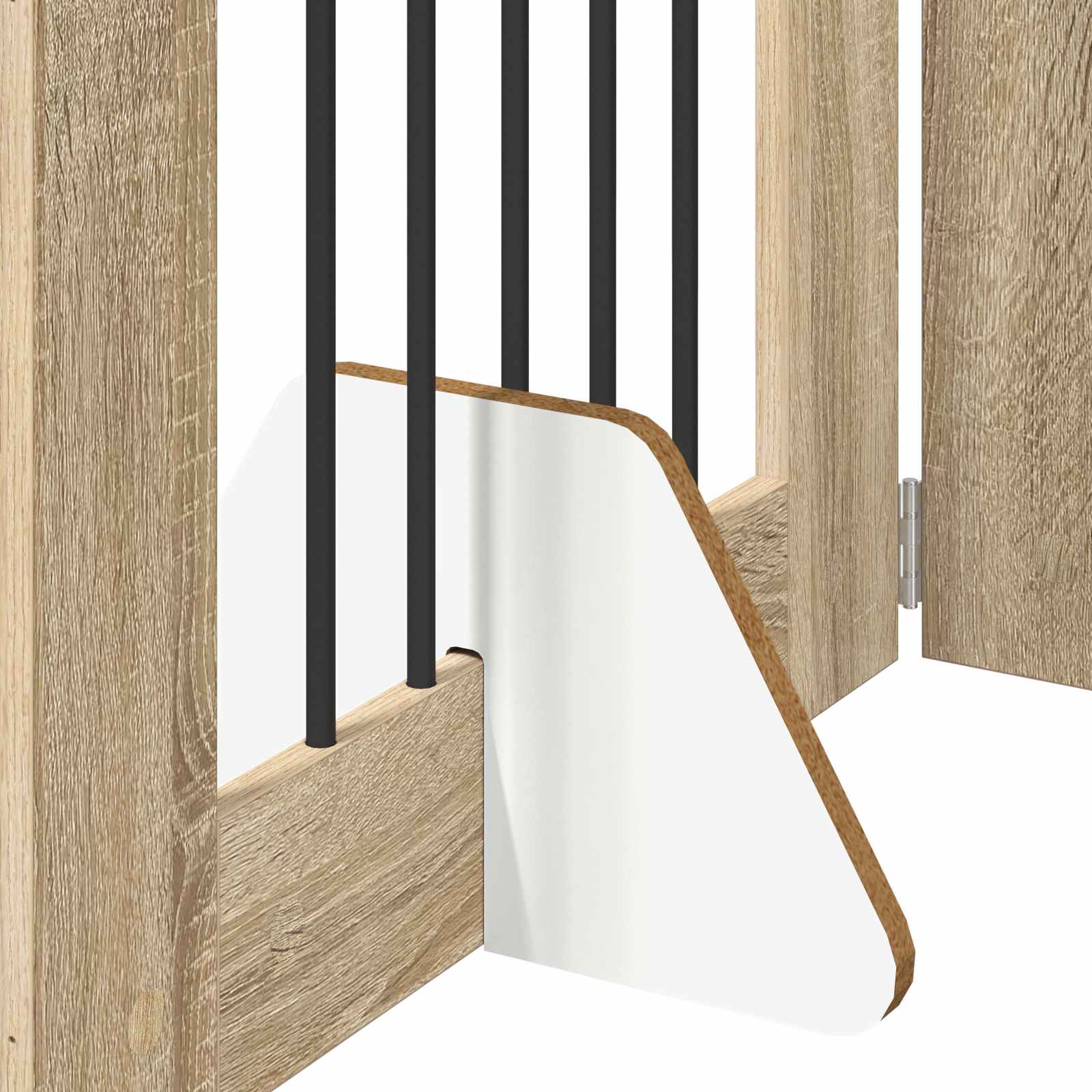 Vrata za pse z stojali 4 pcs Sonoma hrast 60 x 80 cm - slika 7