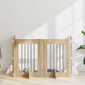Vrata za pse z stojali 4 pcs Sonoma hrast 60 x 80 cm