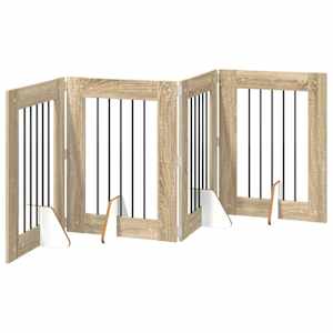 Skládací psí brána se stojany 4 pcs Dub sonoma 241 cm - obrázek 2