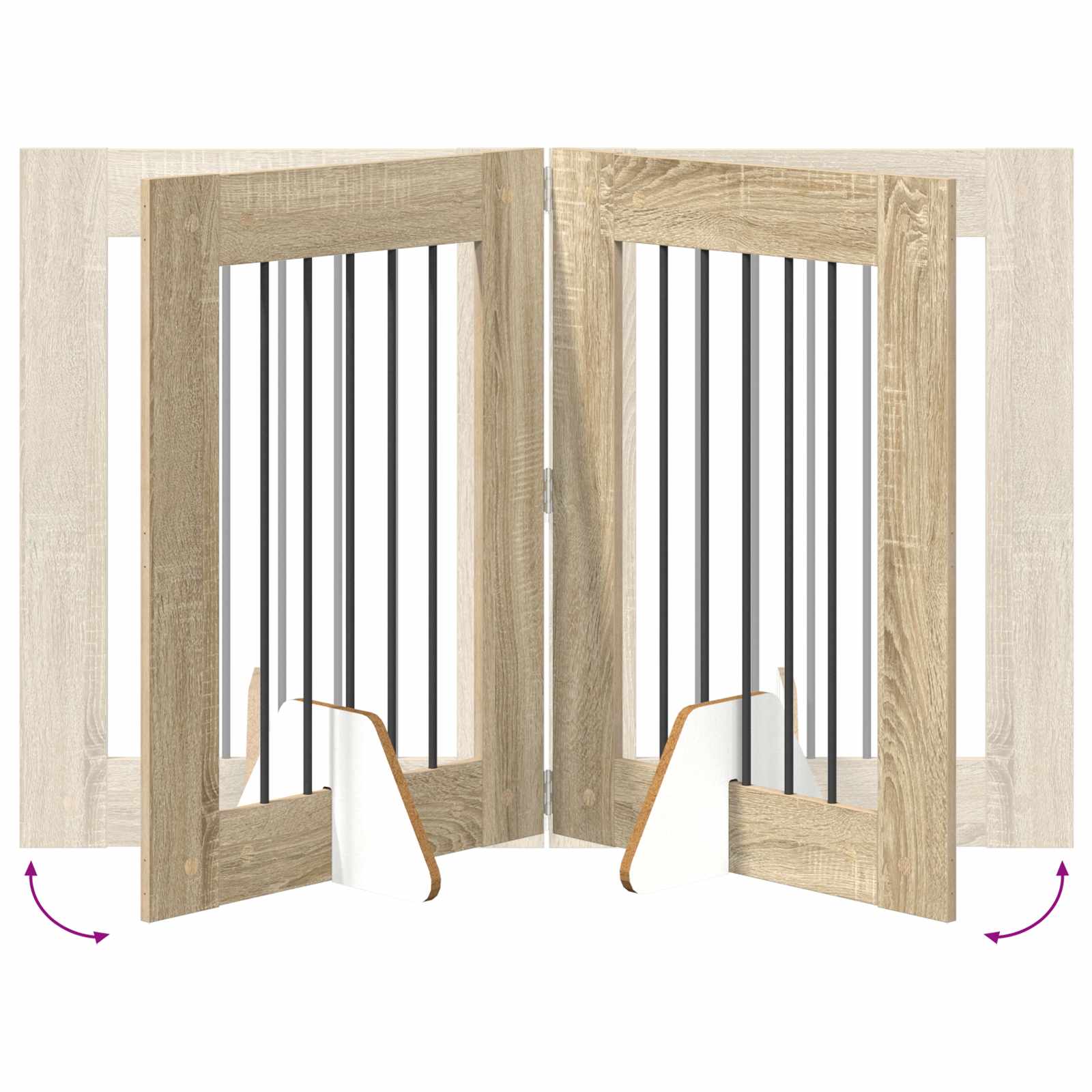 Vrata za pse z stojali 4 pcs Sonoma hrast 60 x 80 cm - slika 8