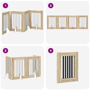 Skládací psí brána se stojany 4 pcs Dub sonoma 241 cm - obrázek 7