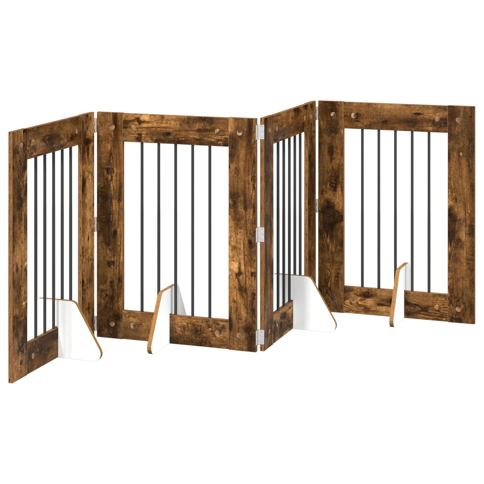 Hondenhekje met standaards 4 pcs Gerookt eiken 60 x 80 cm image 4