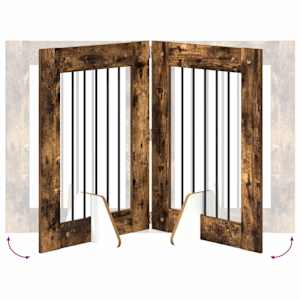 Skládací psí brána se stojany 4 pcs Kouřový dub 241 cm - obrázek 6