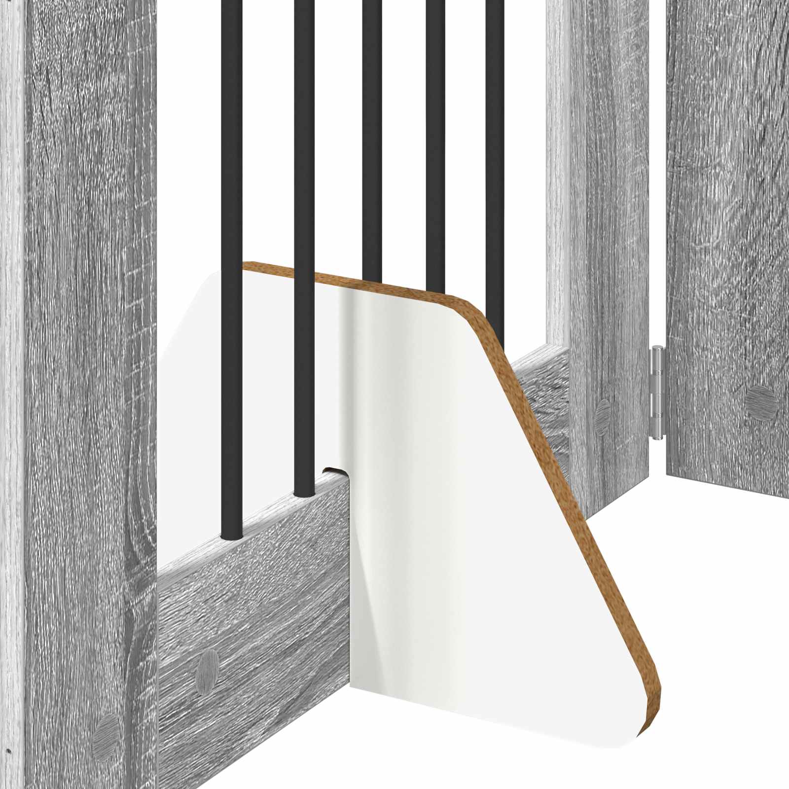 Hondenhekje met standaards 4 pcs Grijs sonoma 60 x 80 cm image 7