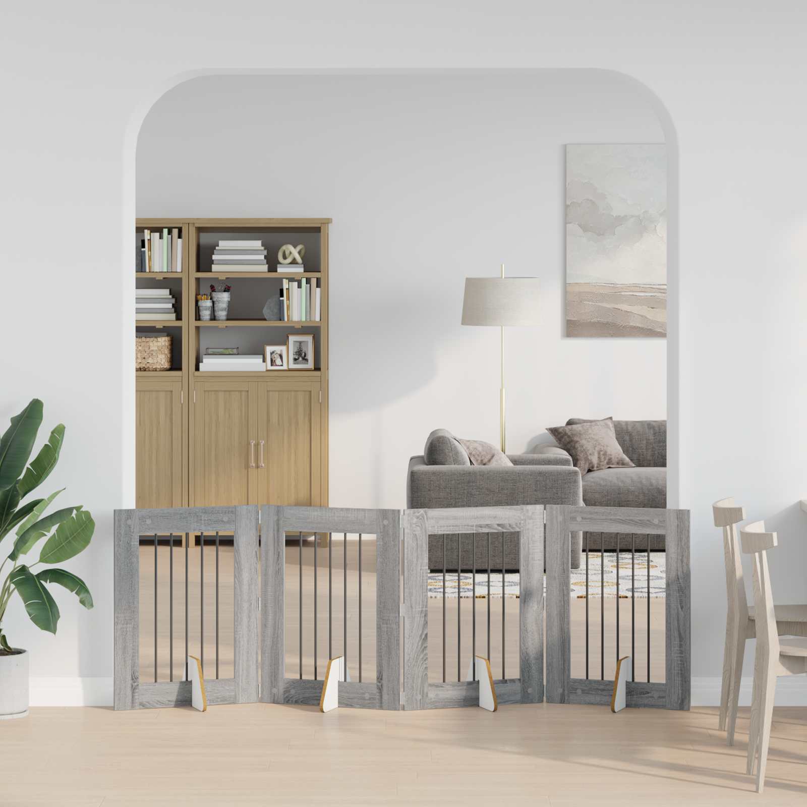 Hondenhekje met standaards 4 pcs Grijs sonoma 60 x 80 cm image 3