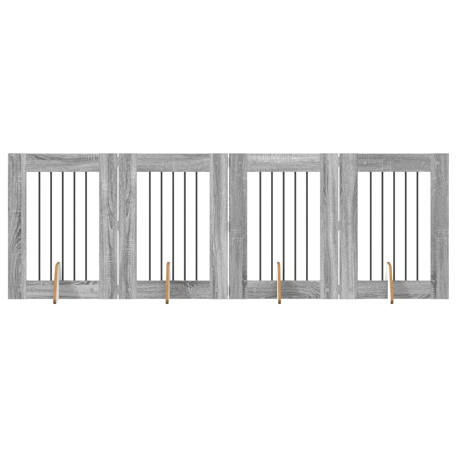 Hondenhekje met standaards 4 pcs Grijs sonoma 60 x 80 cm image 2