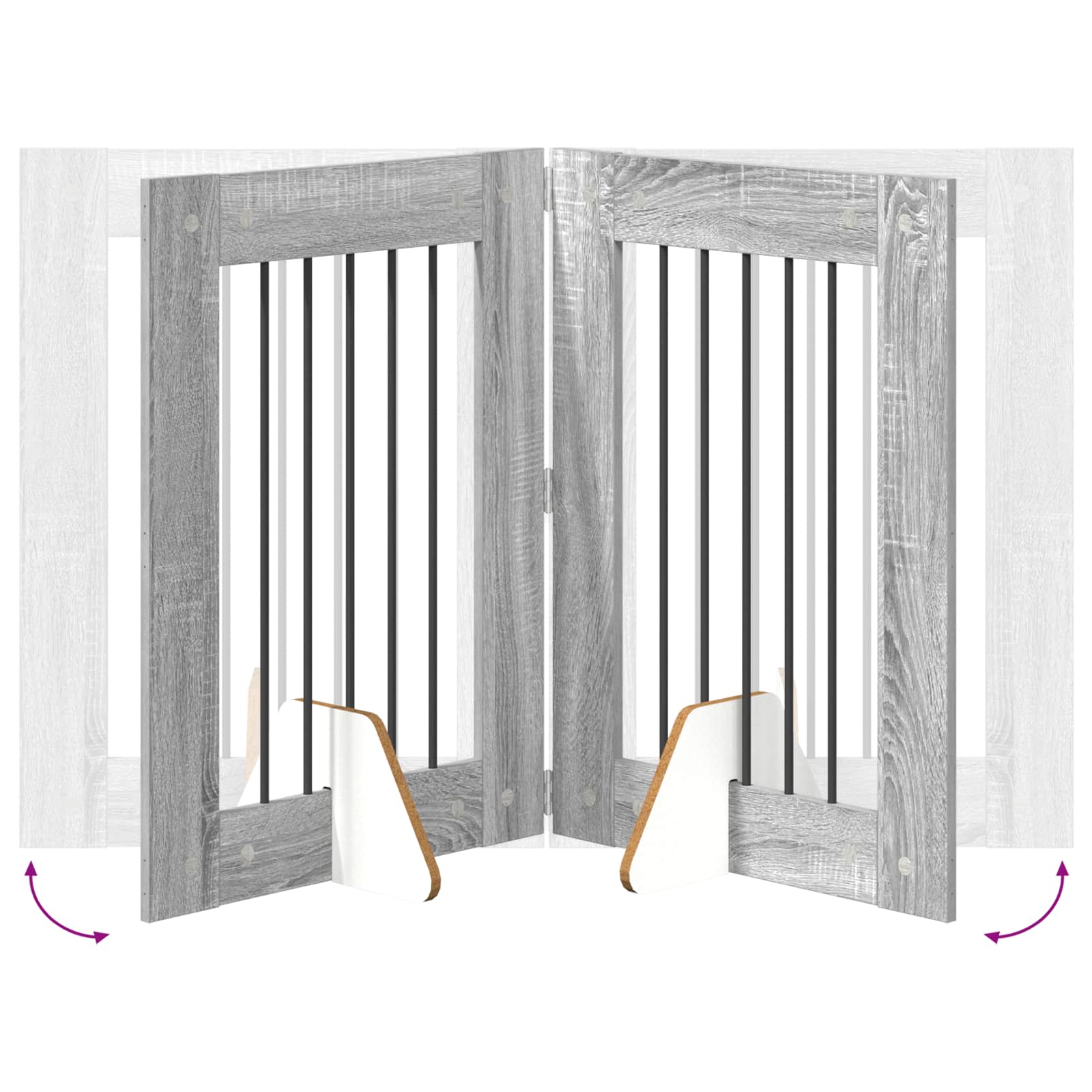 Hondenhekje met standaards 4 pcs Grijs sonoma 60 x 80 cm image 8