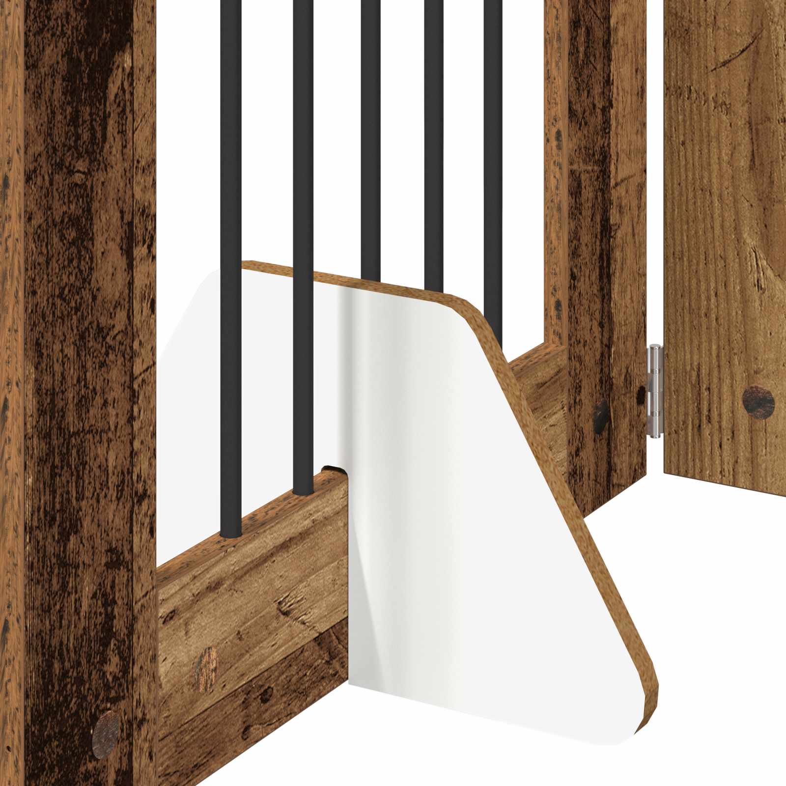 Hondenhekje met standaards 4 pcs Oud hout 60 x 80 cm image 7