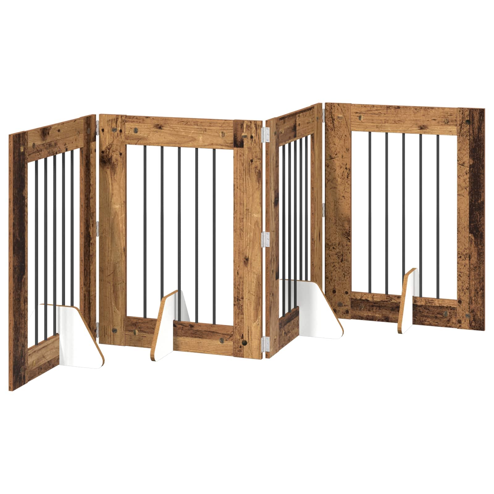 Hondenhekje met standaards 4 pcs Oud hout 60 x 80 cm image 4