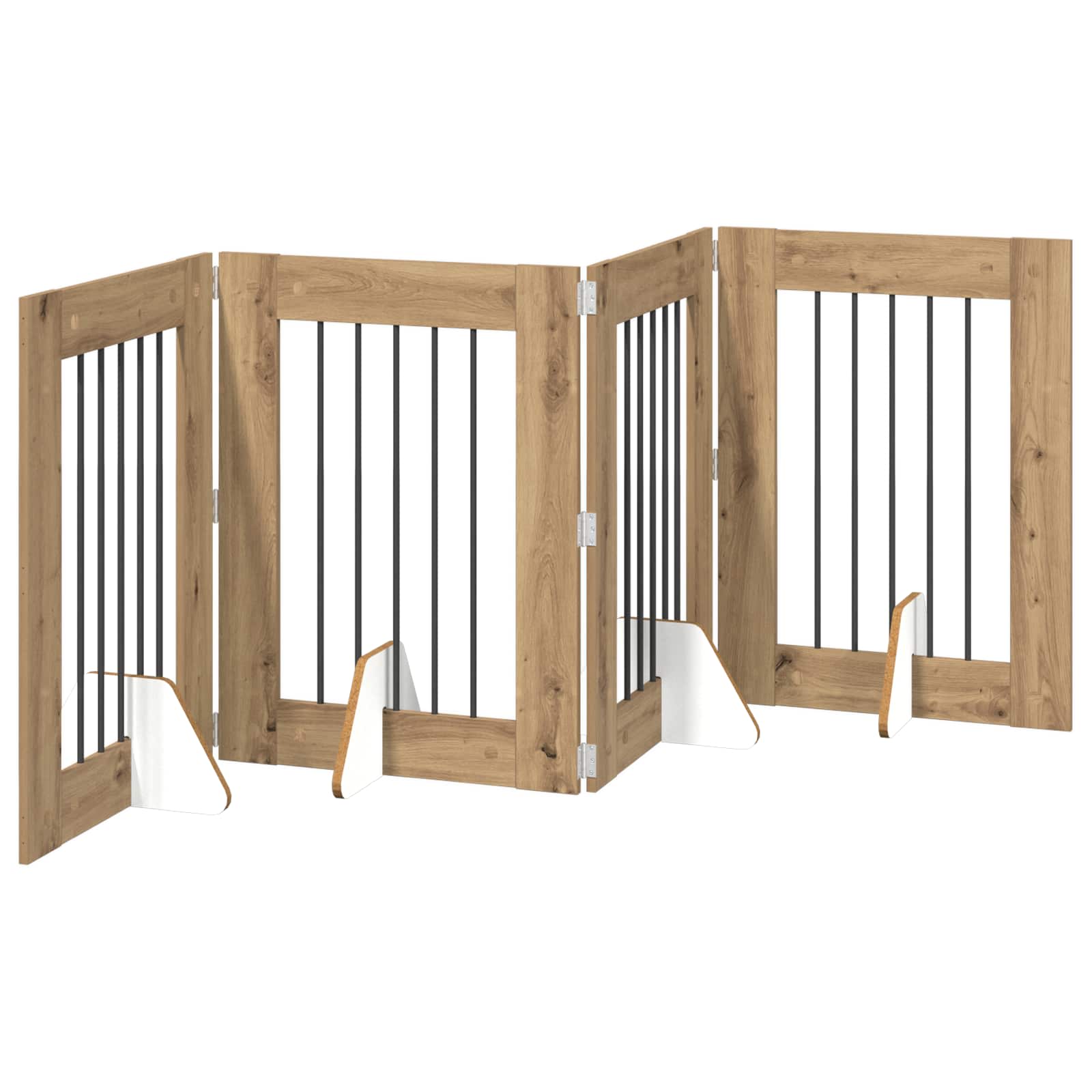 vidaXL Skládací psí brána se stojany 4 ks Dub artisan 241 cm