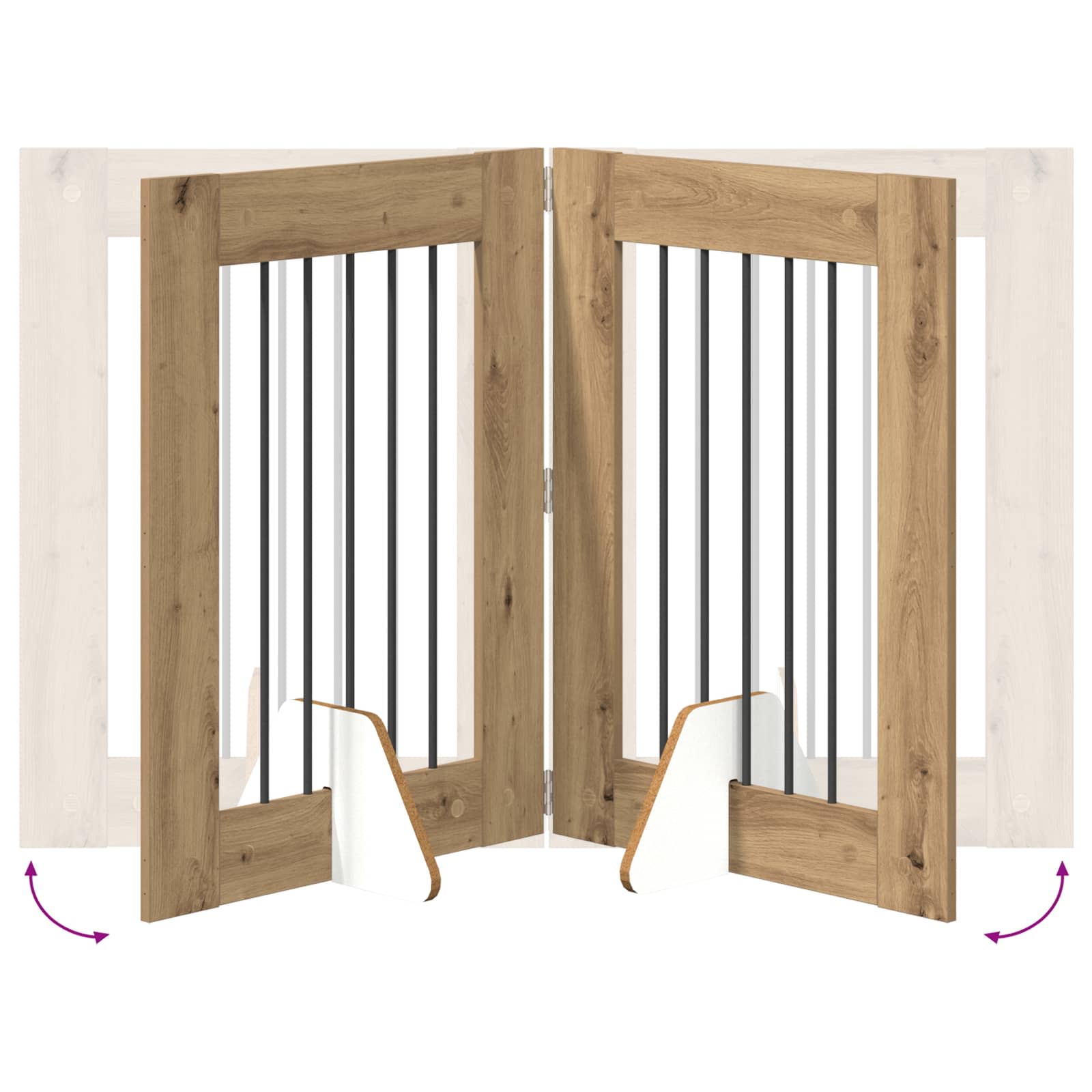 Vrata za pse z stojali 4 pcs Artisan hrast 60 x 80 cm - slika 8