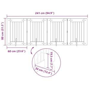 Skládací psí brána se stojany 4 pcs Dub artisan 241 cm - obrázek 10