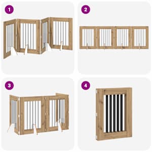 Skládací psí brána se stojany 4 pcs Dub artisan 241 cm - obrázek 7